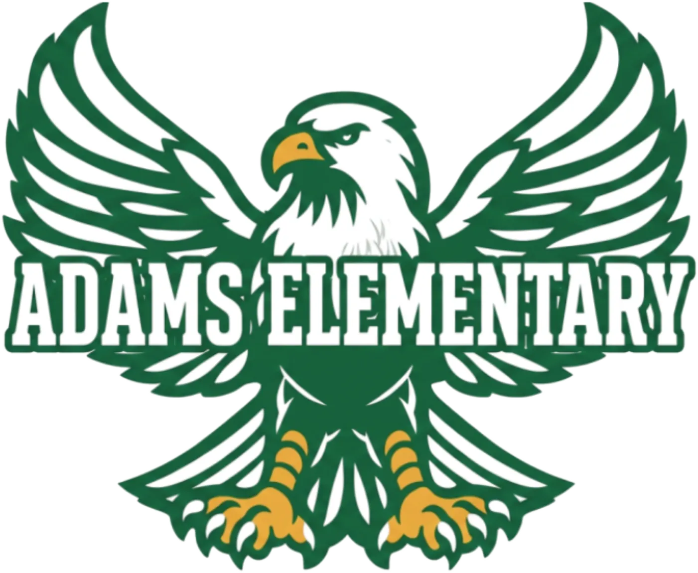 The Adams Elementary Eagle with wings spread